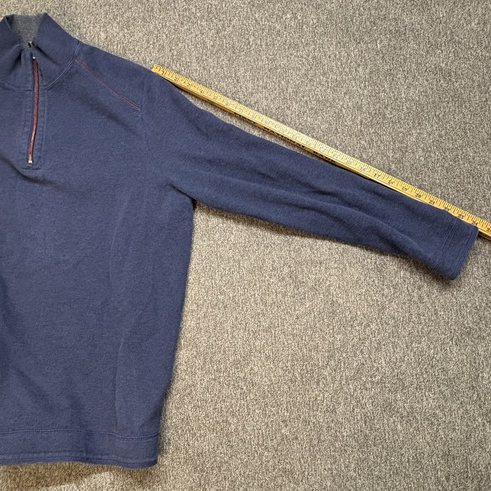 Tommy Bahama Reversible Sweater Mens XL 1/4 Zip Pullover Blue Cotton Knit Preppy - Picture 7 of 12